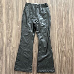Abercrombie & Fitch Black Leather Flare Pants